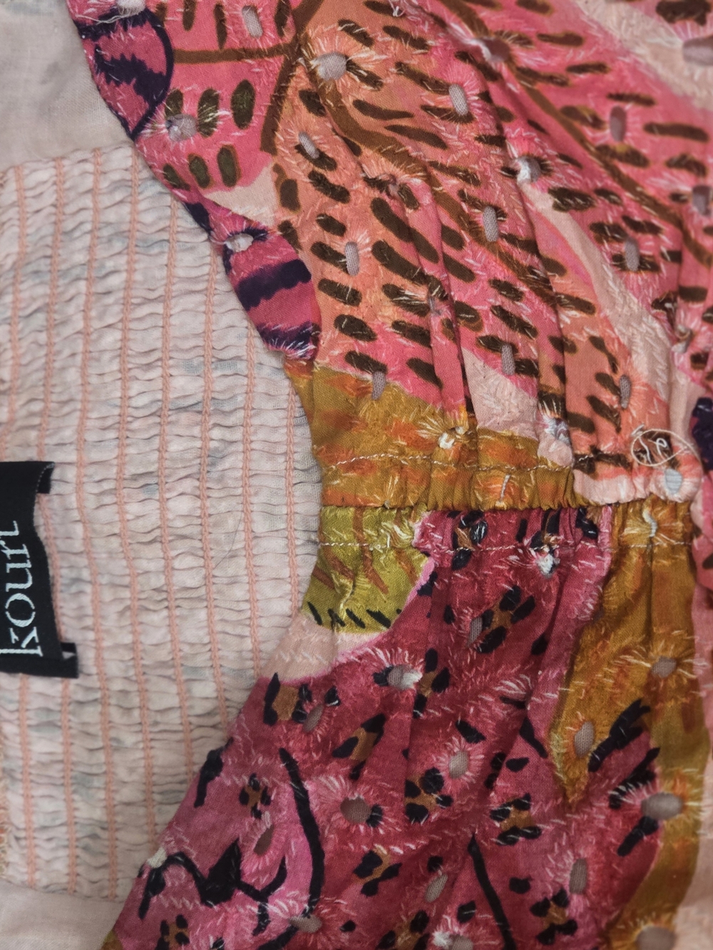 Tropical Puff-Sleeve Mini Dress in Pink Multi - Picture 4 of 5
